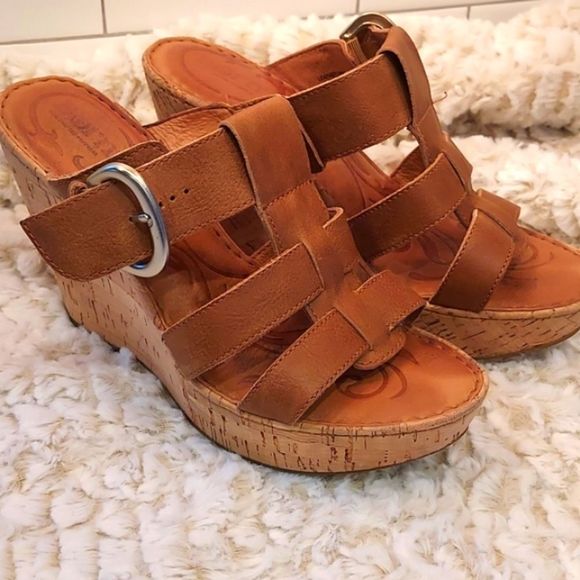 Born Shoes - Born Cork Wedge sandals, genuine leather